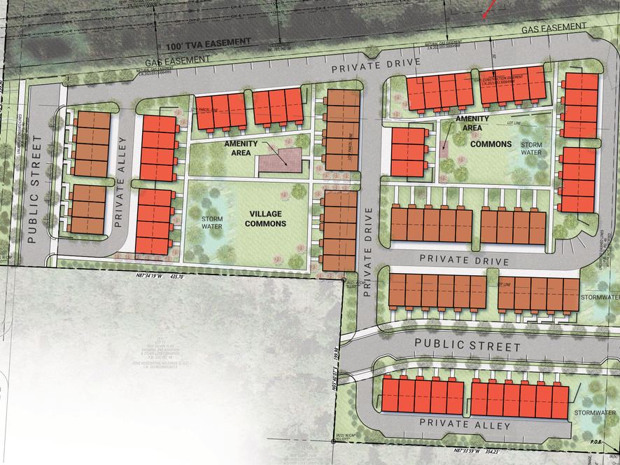 Townhome Community land development site plan